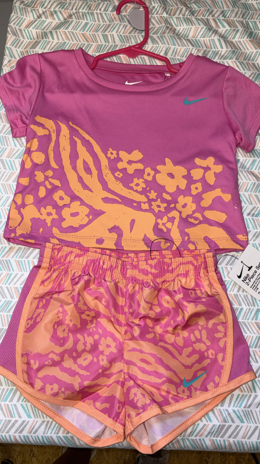 Hot pink zebra Nike set